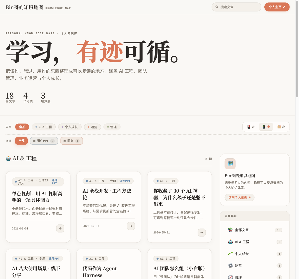 Bin哥知识地图真实截图